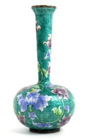 Korean Silver Cloisonne and Enamel Vase