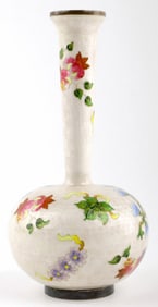 Korean Silver Cloisonne and Enamel Vase
