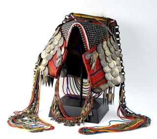 AKHA PHAMI HEADDRESS Yunnan Dragon Silver Coins