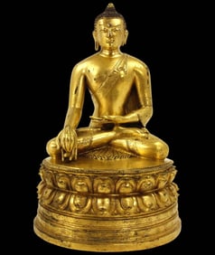 Exceptionally Rare and Fine 17th-18th C. Mongolian Gilt Bronze Medicine BUDDHA Figure by ZANABAZAR