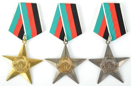 Rare Set of 1st, 2nd and 3rd class order of star Democratic Republic of Afghanistan