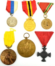Lot of 6 European Medals Serbia, Germany, Austro-Hungary