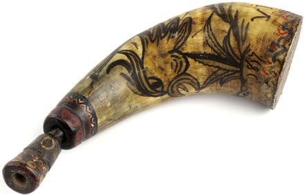 Rare 1817 Mexico Independence War From Spain Engraved Powder Horn