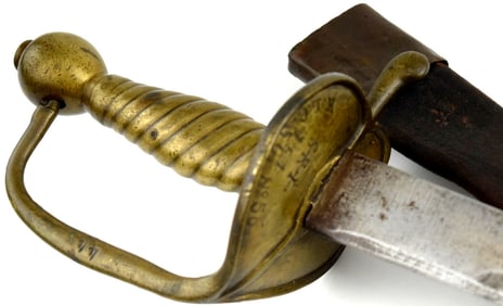 Rare American Revolution Infantry Trooper Sword with Extensive Markings to the Hilt & Original