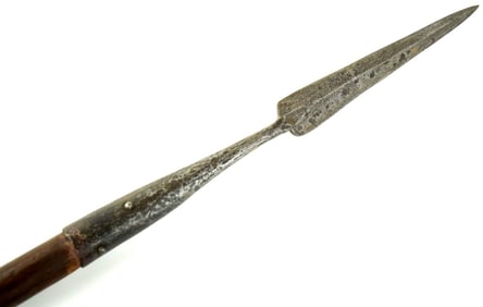 Rare American Revolution era Lancer Spear, Most Likely American Made Not English. Original Wood