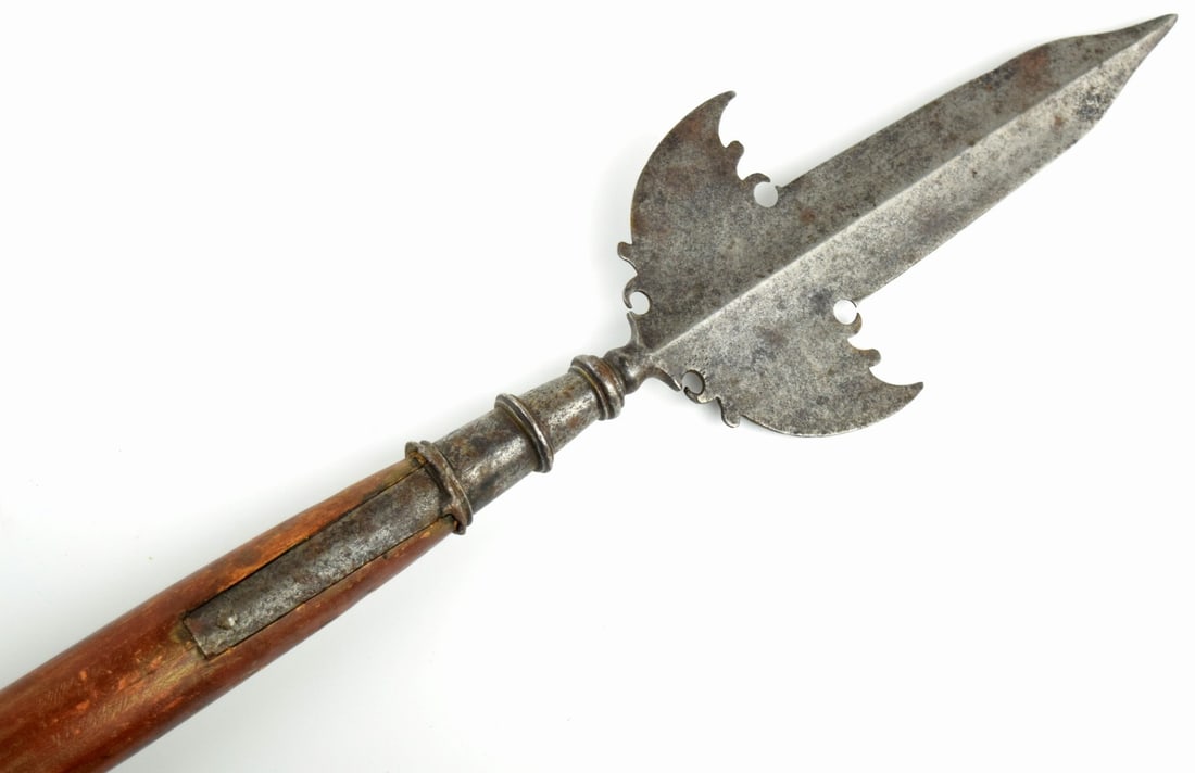 Good American Revolution era PARTISAN Polearm Halberd Lance with Possibly Lather Wood Shaft. (1 of 15)