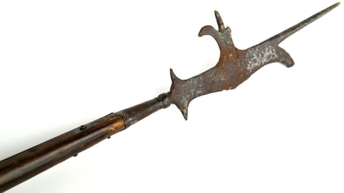 Italian 15th-16th C. BILL Hook Polearm Halberd Lance with Possibly Original Wood Shaft.