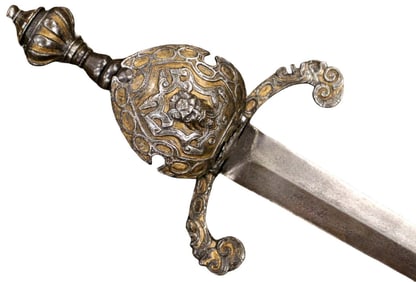 Museum Quality 16th-17th C. German French or Italian Nobleman's Left Hand Dagger with Chiseled &