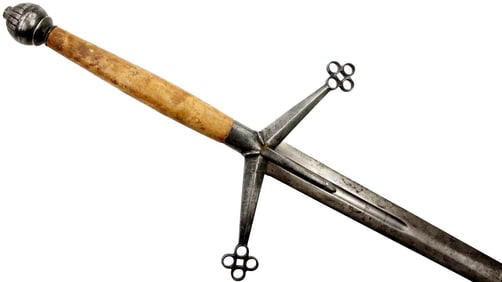 Beautiful Very Large Victorian Scottish CLAYMORE Two-handed Battle Sword with Fine Iron Mounts,