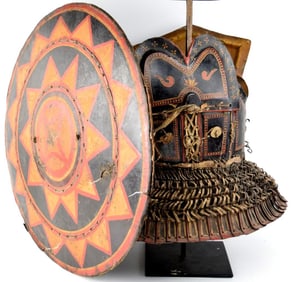 Rare Chinese Tribal Cuirass Body Armor With Matching Shield Luoluo of Sichuan, Now Known as The YI