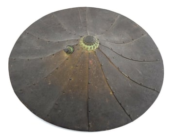 Very Good Antique MeiJi era Japanese Samurai Lacquered Metal JINGASA Helmet Hat.