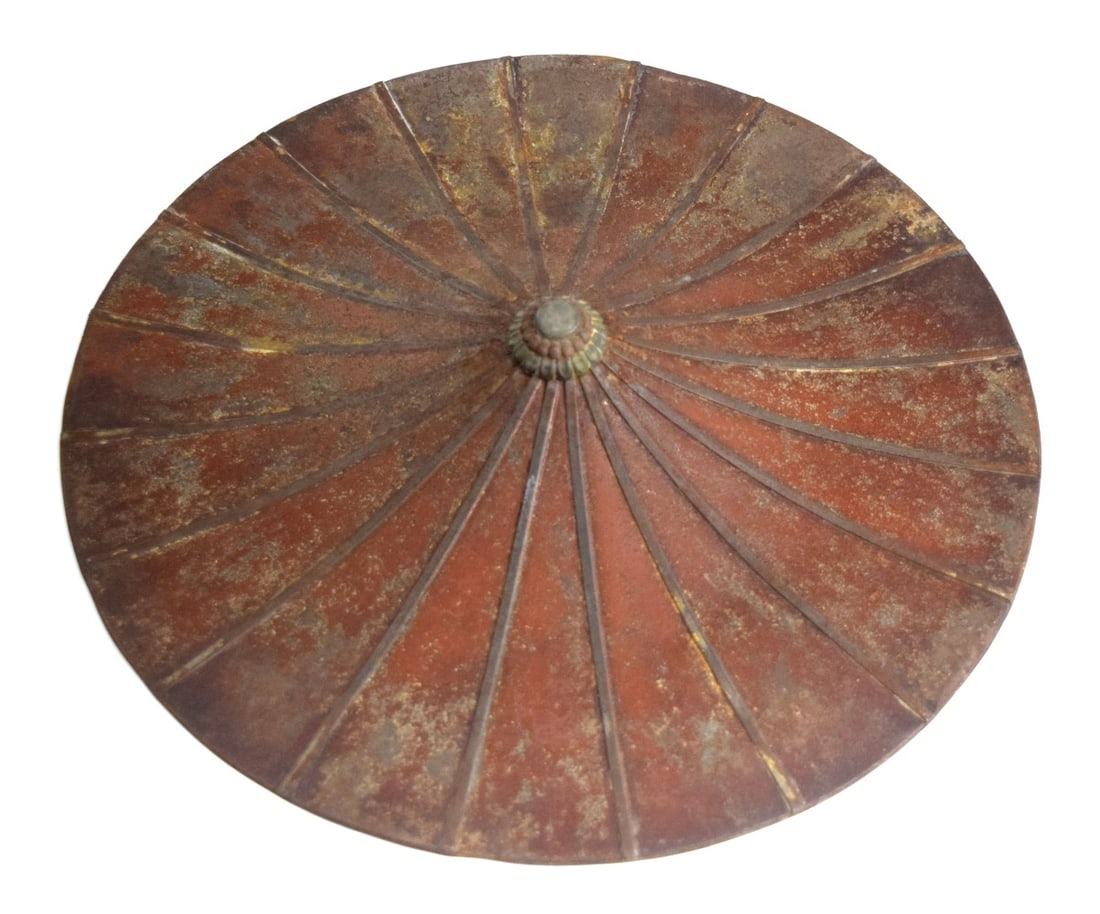 Very Good Antique MeiJi era Japanese Samurai Lacquered Metal JINGASA Helmet Hat. (1 of 11)