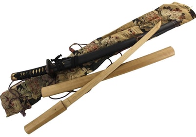 Very Nice Edo period Japanese Samurai WAKIZASHI Sword, Koto Blade with Great Hamon & Grain Patterns,