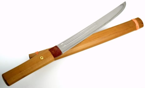 Koto tanto, with silver inlay zogan signature Miike Sukenaga, ca. 1300s to 1400s.