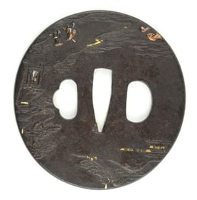 Antique Japanese TSUBA, a Samurai Sword / Dagger Guard.