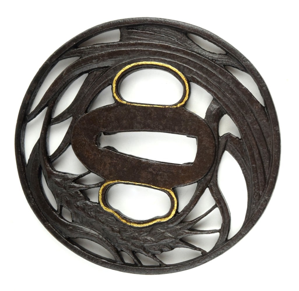 Antique Japanese TSUBA, a Samurai Sword / Dagger Guard. (1 of 4)