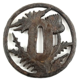 Antique Japanese TSUBA, a Samurai Sword / Dagger Guard.