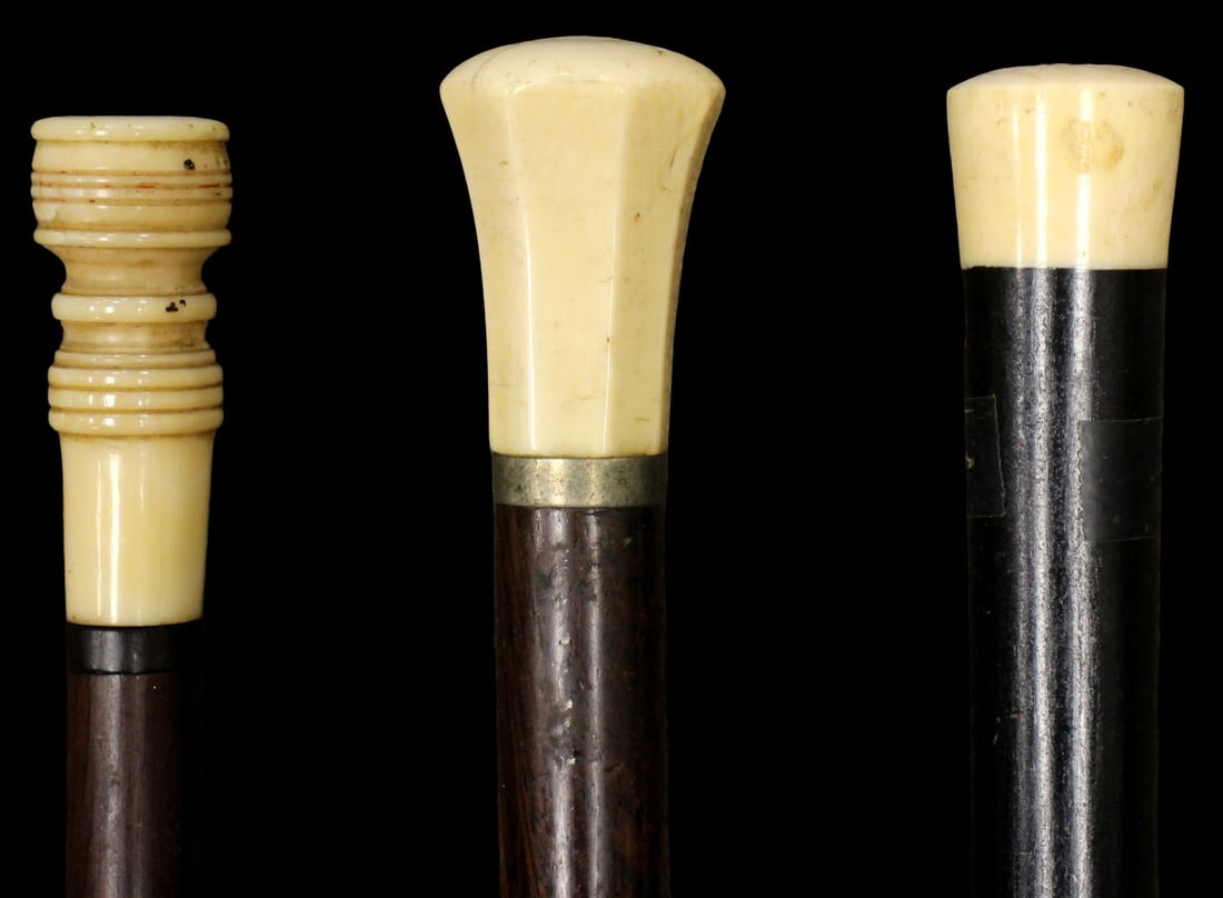 Lot of Three Various Antique Walking Canes Sticks (1 of 11)
