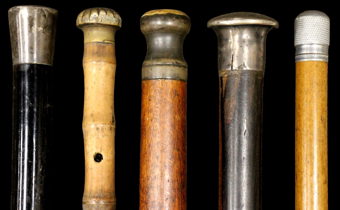 Collector Lot of 5 Various Antique Walking Canes Sticks (1 of 16)