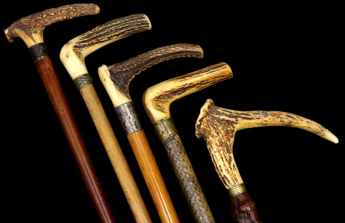 Lot of 5 Vintage Antique American Folk Art Carved Primitive Walking Canes Sticks (1 of 19)