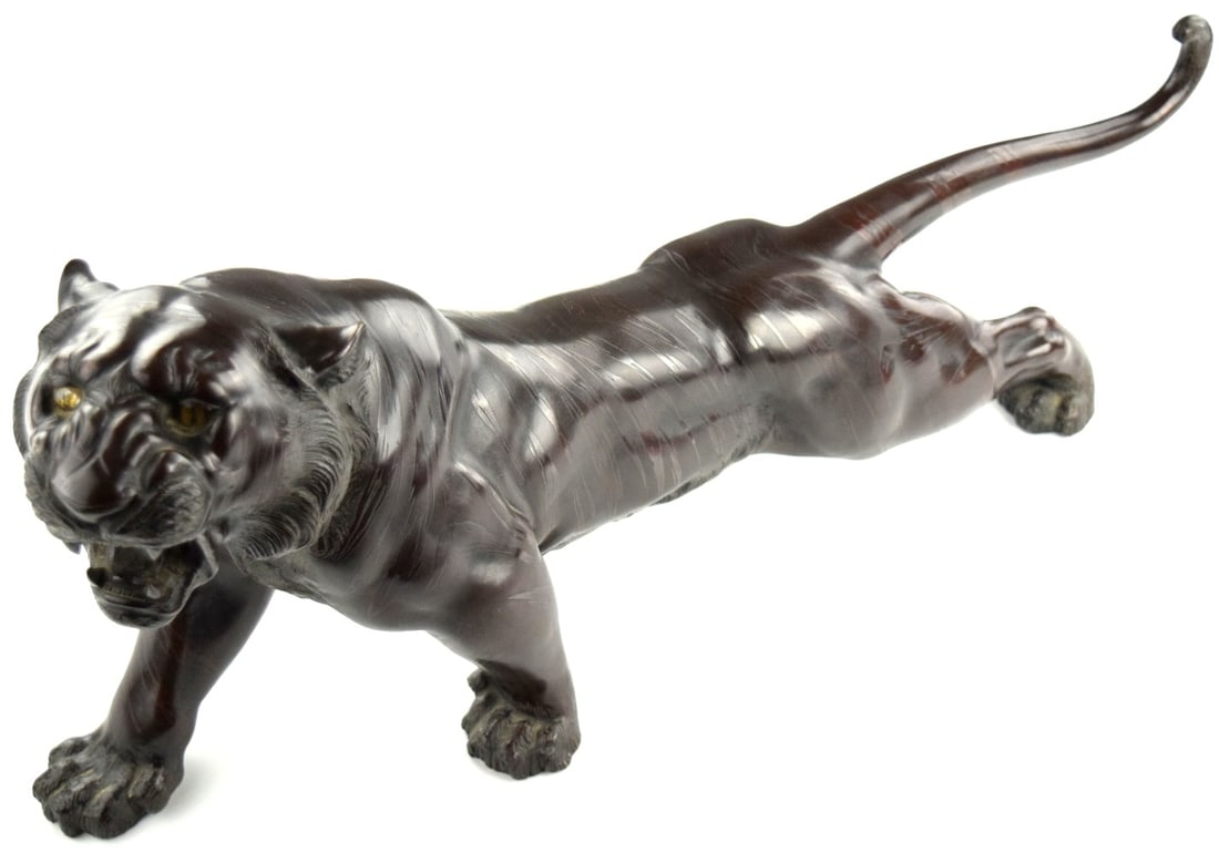 19th Century Large Japanese Okimono Bronze Tiger Sculpture (1 of 20)