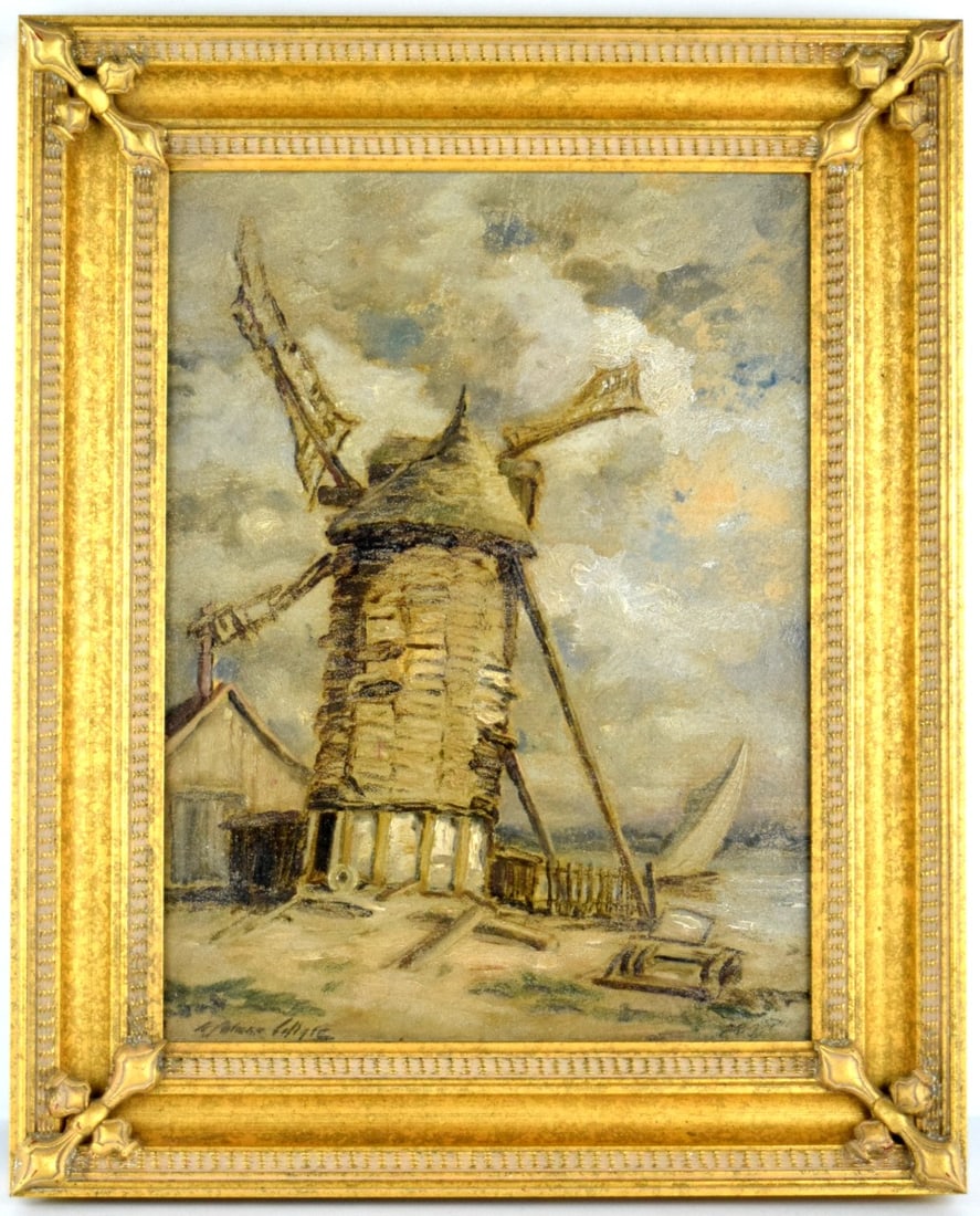 American Archie Palmer Wigle Windmill Painting (1 of 9)