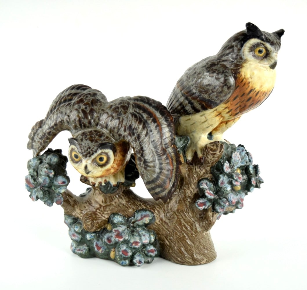 Rare Large Group EAGLE OWLS LladrÃ³ Retired: Rare Group Eagle Owls, Lladro. Sculptor: Antonio Ballester. Year Issued: 1972. Year Retired: 1983. Finish: Gres. No original box. Edition No.346 ( Edition size 750). Size: 14 7/8" x 15 5/8" x 6 3/4".