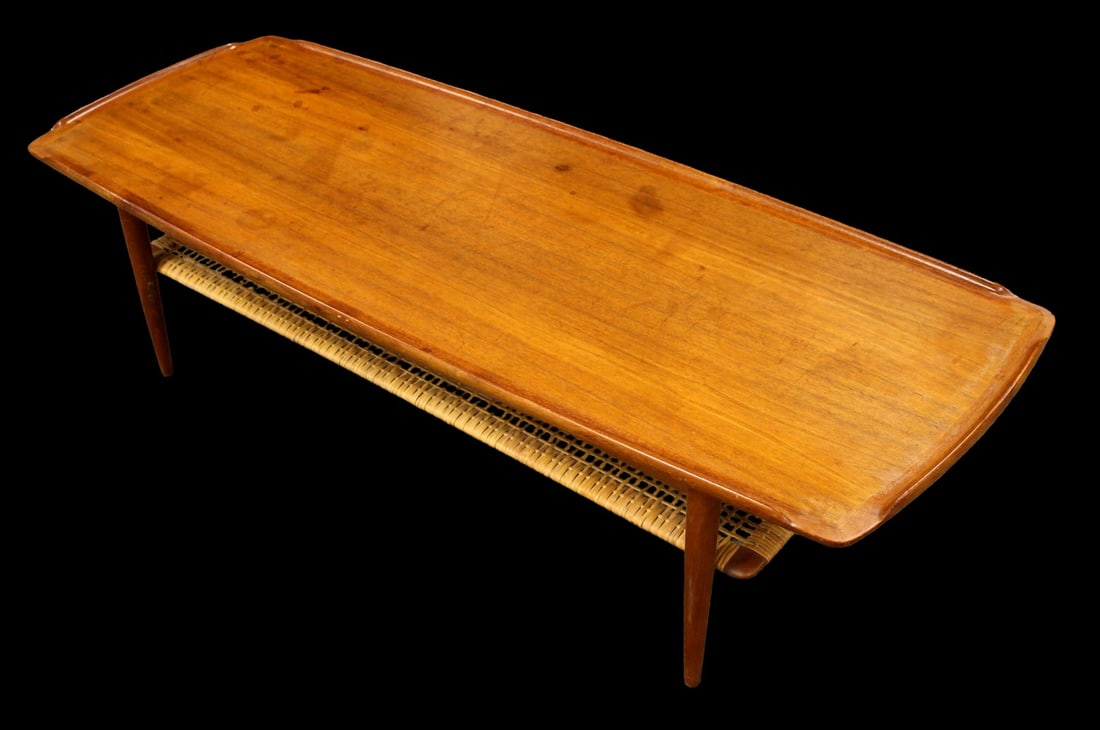 Electric Danish Mid Century Modern Poul Jensen Teak Coffee Table for Selig c.1950's (1 of 15)