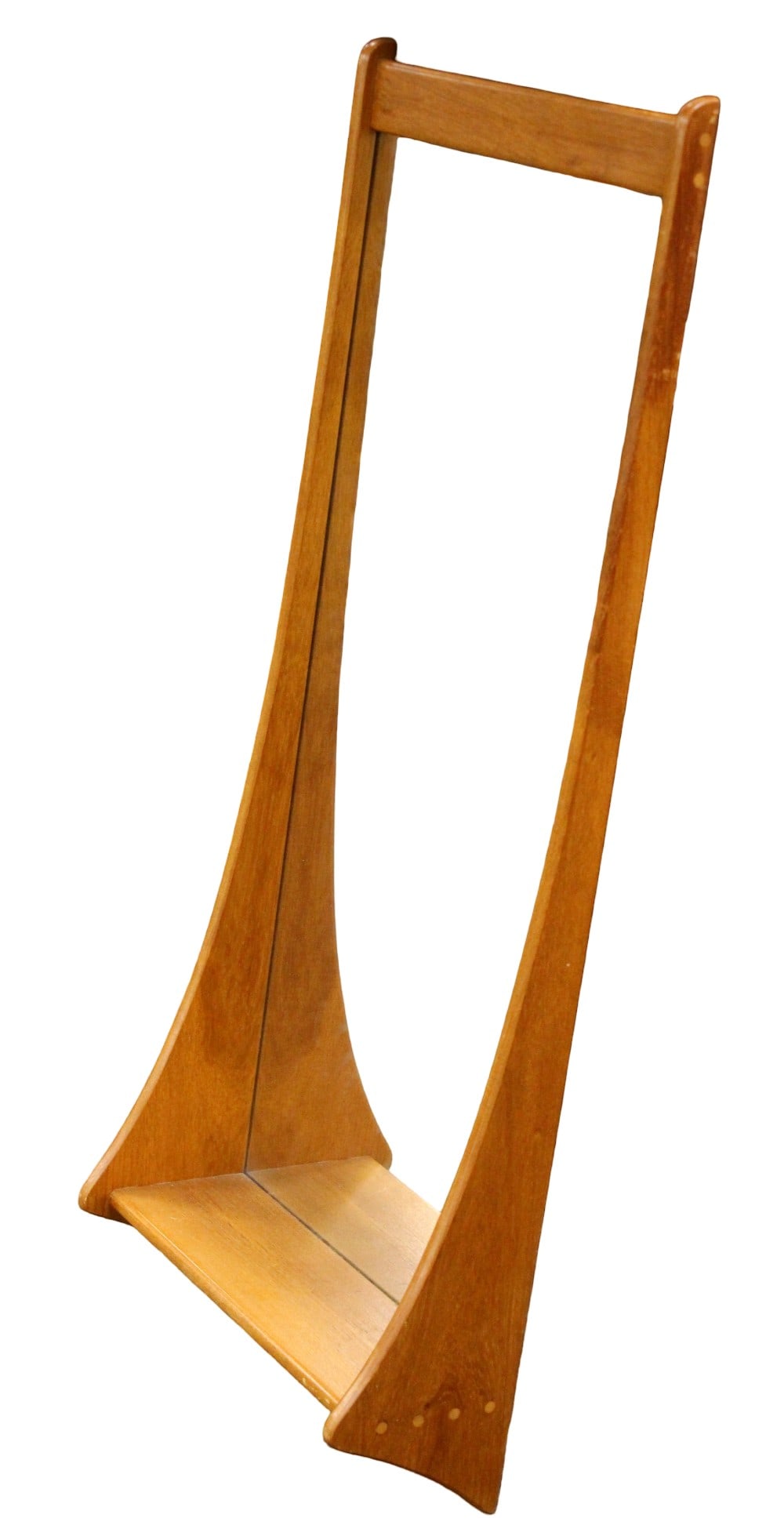 Jansen Spejle Mid Century Danish Teak Wall Hall Mirror with Shelf (1 of 6)