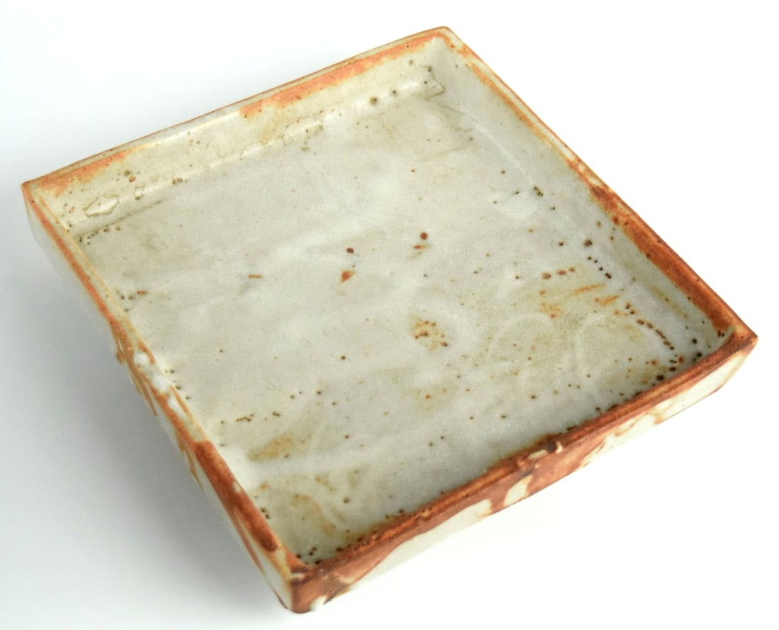Kitaoji Rosanjin Square Glazed Stoneware Dish (1 of 7)