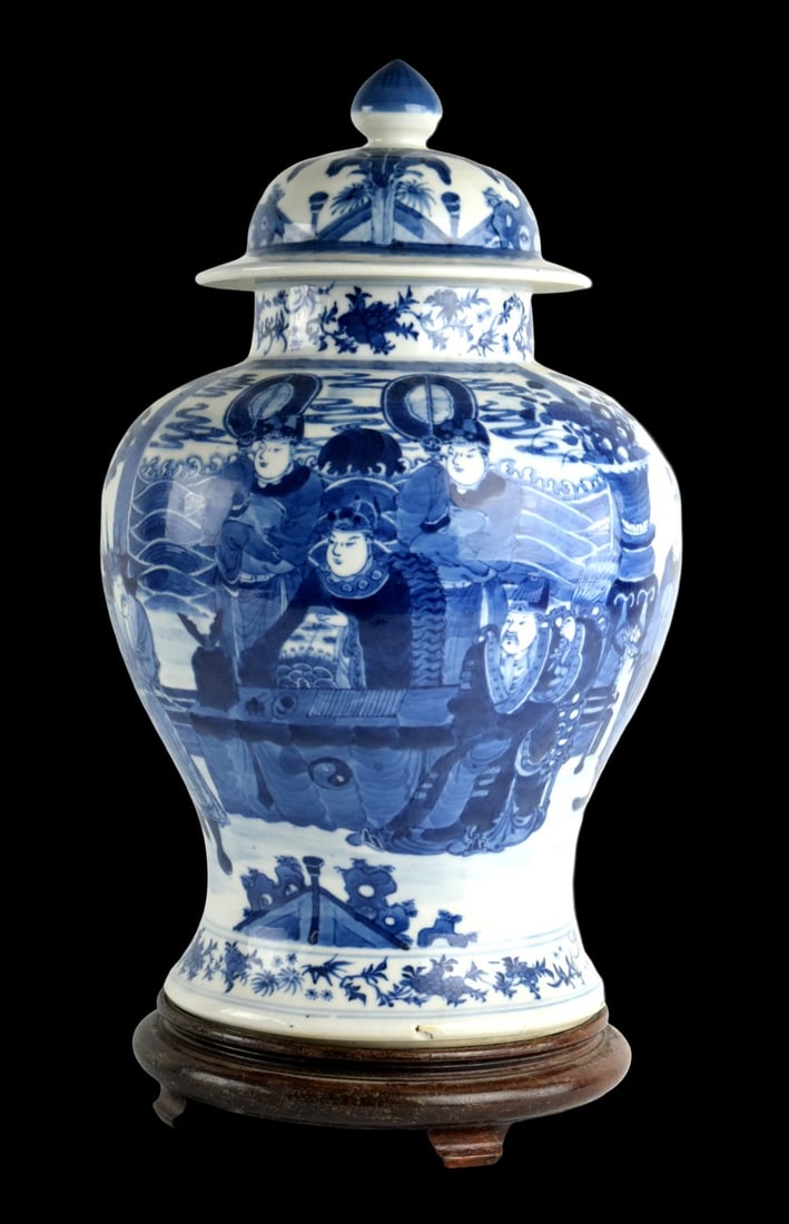 Chinese Ming Dynasty Large Blue & White Ginger Jar Court People Scene (1 of 20)