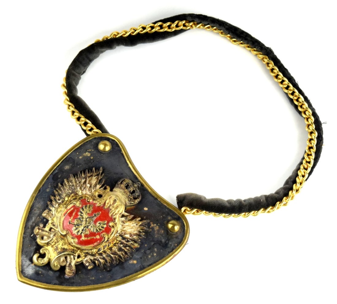 Antique German Imperial Military Officer Gorget: Antique German Imperial Military Officer Gorget. Size: 5" x 5". ~ . Detailed condition reports are not included in this catalog. For additional information, including condition reports, please