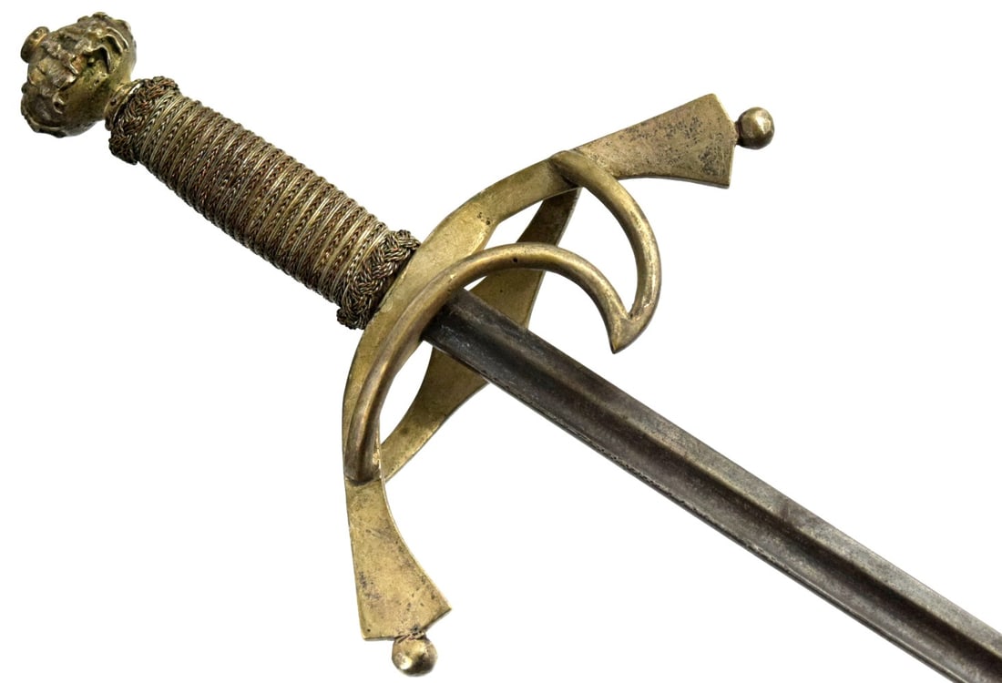 Antique 19th C. Spanish or Austrian Military Dress Sword with nice guard (1 of 16)