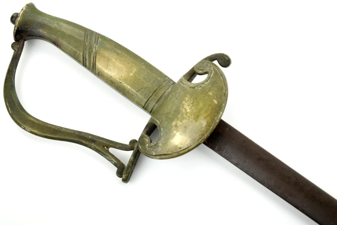 19th-century European officers saber with a brass half-basket guard (1 of 17)