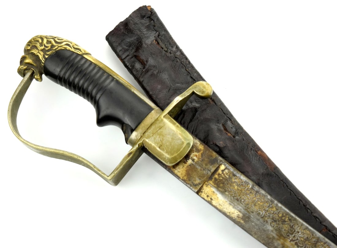 Late 19th C Ethiopian Imperial Guard lion head sword. (1 of 20)