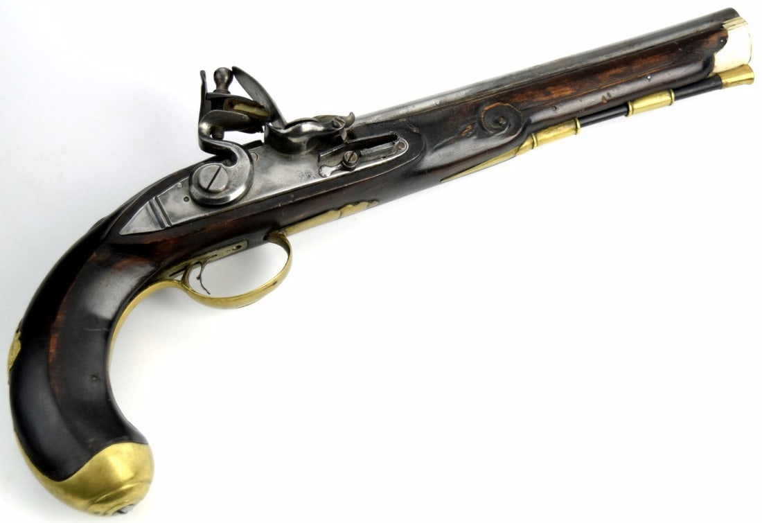 Large English Flintlock Pistol, 1700s. (1 of 13)