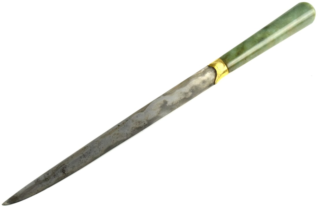 Fine Antique Kard Dagger with Wootz Steel and Green Jade Handle (1 of 15)