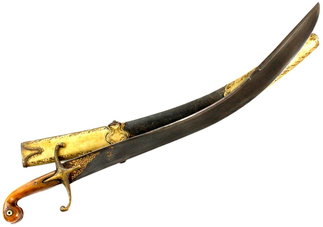 Fine Quality 18th-19th C. Ottoman Turkish Warrior's PALA Kilij Sword with Dramatic Wootz Damascus (1 of 20)