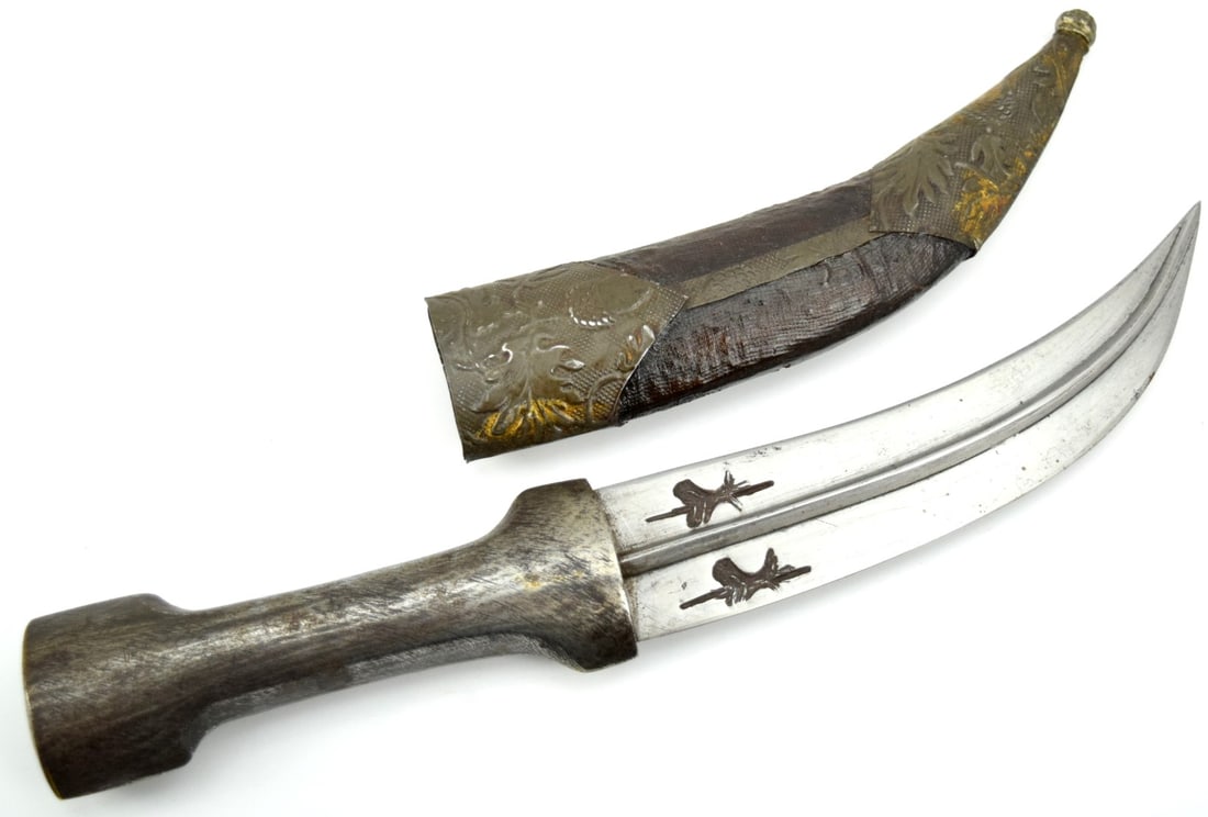 RARE 18TH-19TH C. ISLAMIC PERSIAN JAMBIYA ARMOR PIERCER KNIFE DAGGER (1 of 17)