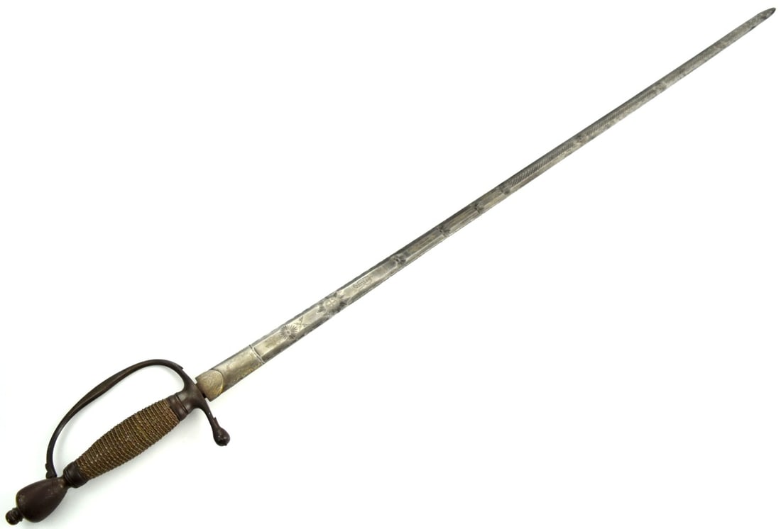 Late 18th - early 19th Century British Officers Spadroon Sword ~ Extremely Rare Blade. - 2