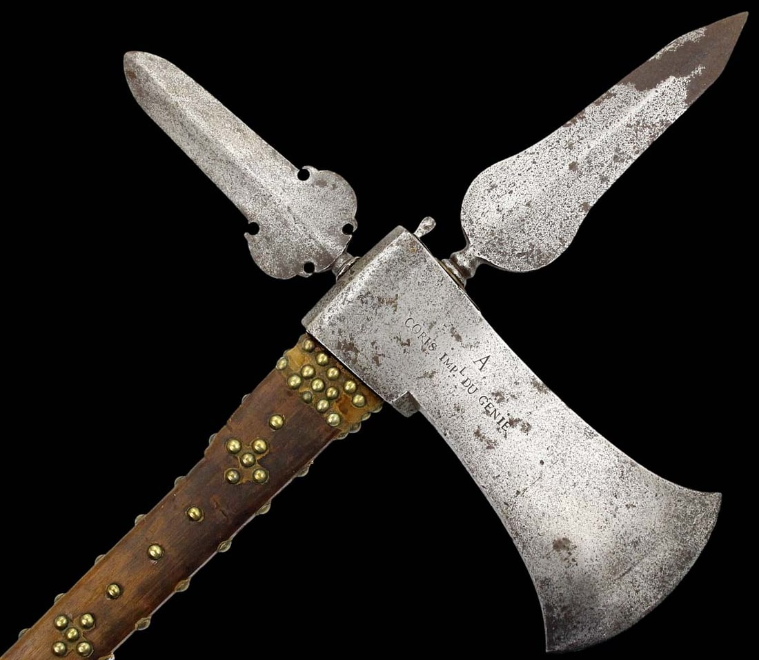 Fantastic Massive French Napoleonic era ''A CORPS IMPERIAL DU GENIE'' Pioneer Axe with 2 Broad Extra (1 of 20)