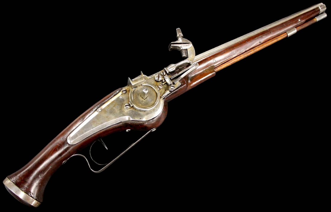 A 25 BORE AUSTRIAN WHEEL-LOCK HOLSTER PISTOL, CIRCA 1630 (1 of 19)