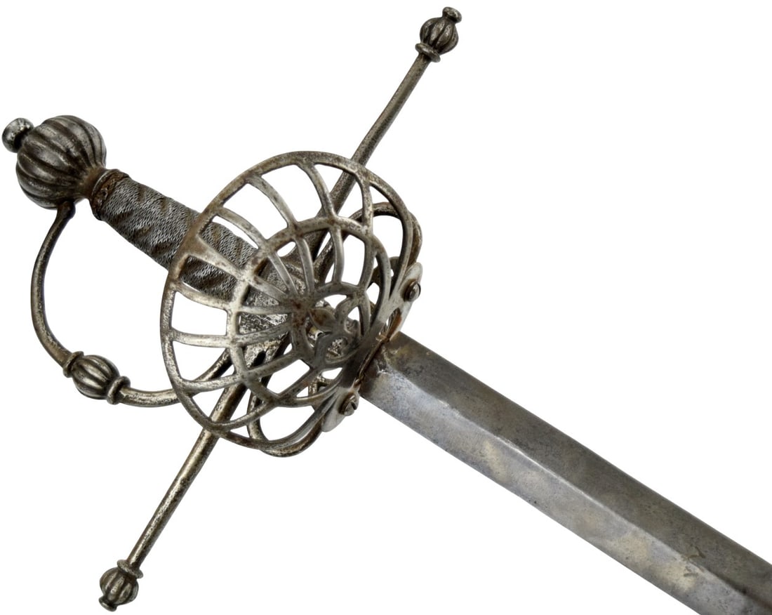 Long 17th C. German or Italian Horseman's 5-Ring War Sword Rapier (1 of 20)