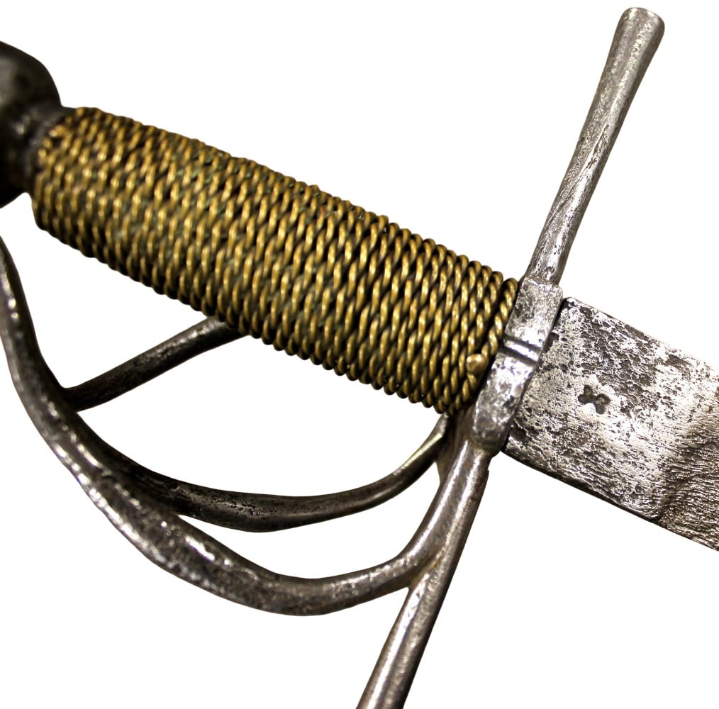 17th Century Continental European Swept-Hilt Dagger (Rapier Companion), Iron & Brass-Wire Grip - 15
