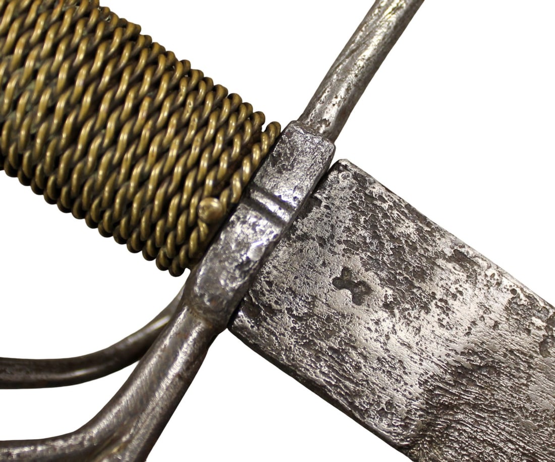 17th Century Continental European Swept-Hilt Dagger (Rapier Companion), Iron & Brass-Wire Grip - 2