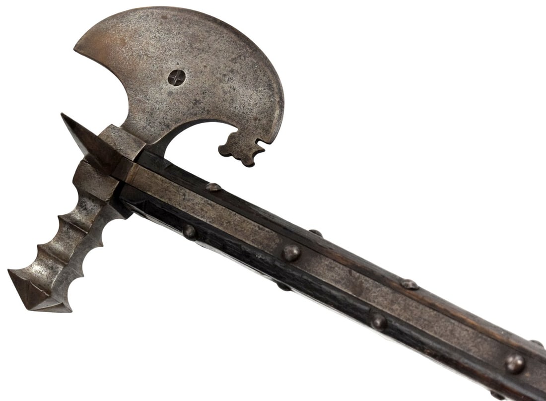 Impressive 17th Century German, Hungarian or Polish Battle War Poleaxe ~ Marked Blade (1 of 17)