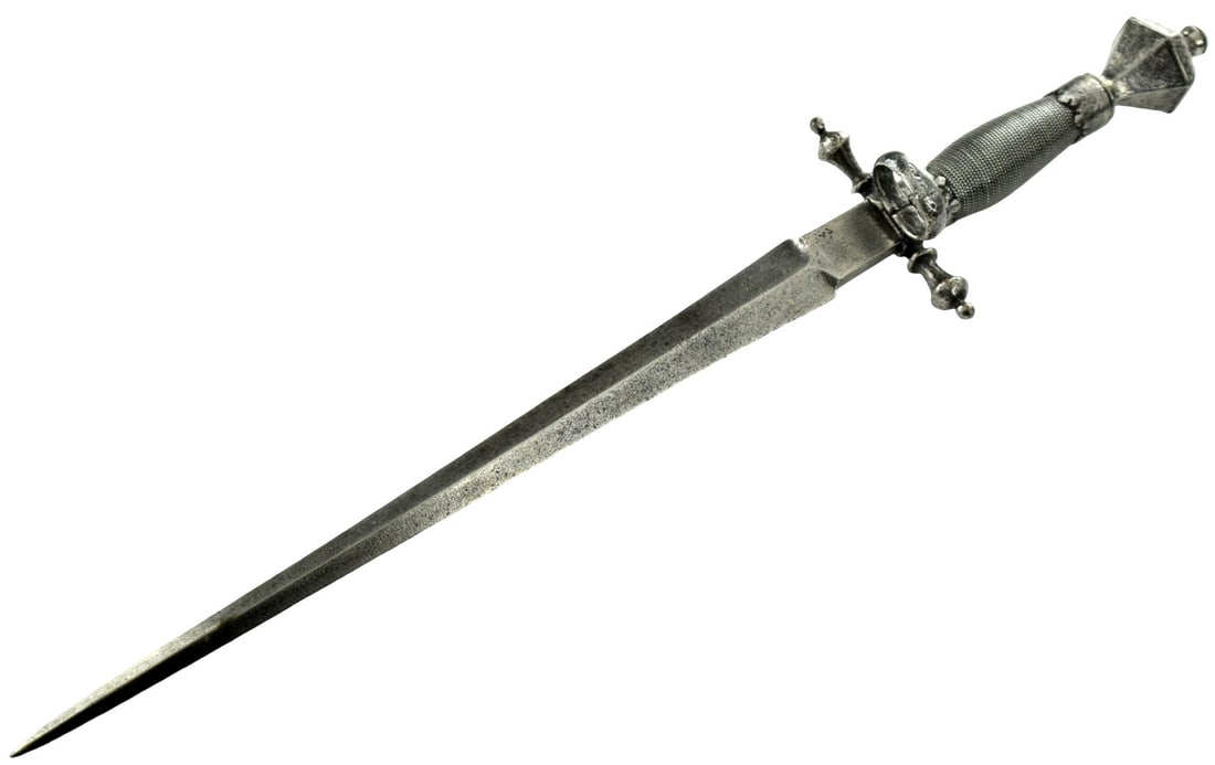 Nice Early 16th-17th Stiletto Dagger with Steel Mounts, Probably Italian or French (1 of 20)