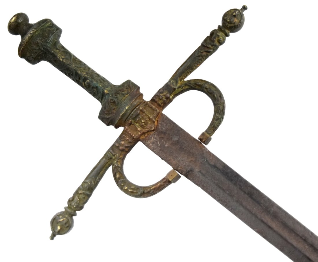 Antique Victorian Period European Rapier Sword ~ Decorative bronze handle and guard (1 of 20)