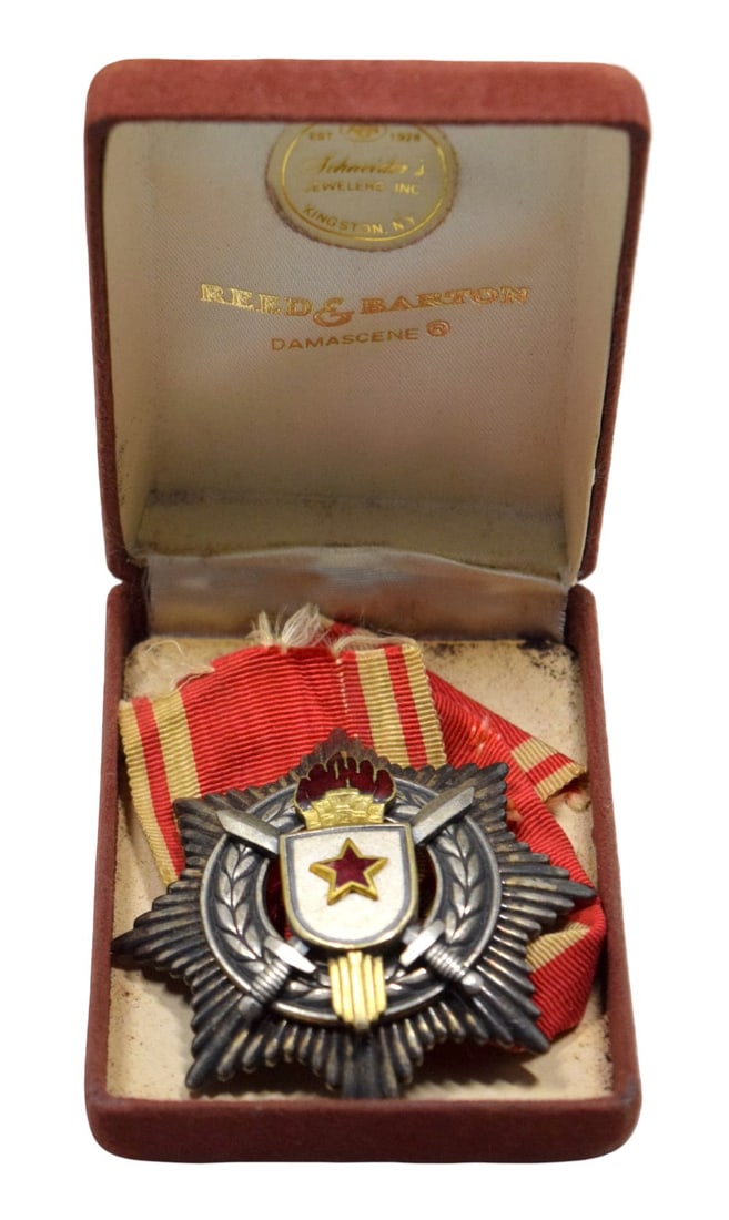 Yugoslavia Order of Military Merit 3rd Class with Silver Swords in a box ~ Maker Marked (1 of 5)