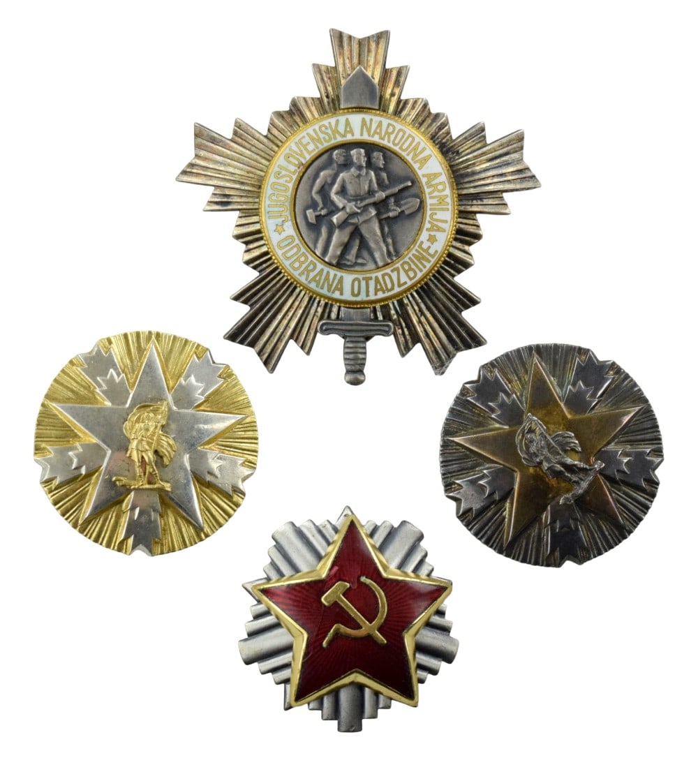 Yugoslavian military decorations from the Socialist Federal Republic of Yugoslavia.: Yugoslavian military decorations from the Socialist Federal Republic of Yugoslavia. The top medal is the Order of the People's Army (Orden narodne armije), established in 1951 to reward services to th